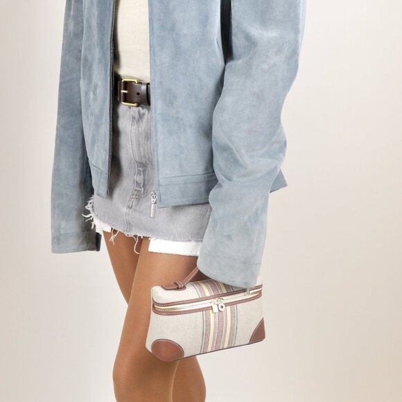 Miu Miu Grey Denim Mini Skirt Contrast Pockets XS NWT - Picture 7 of 8